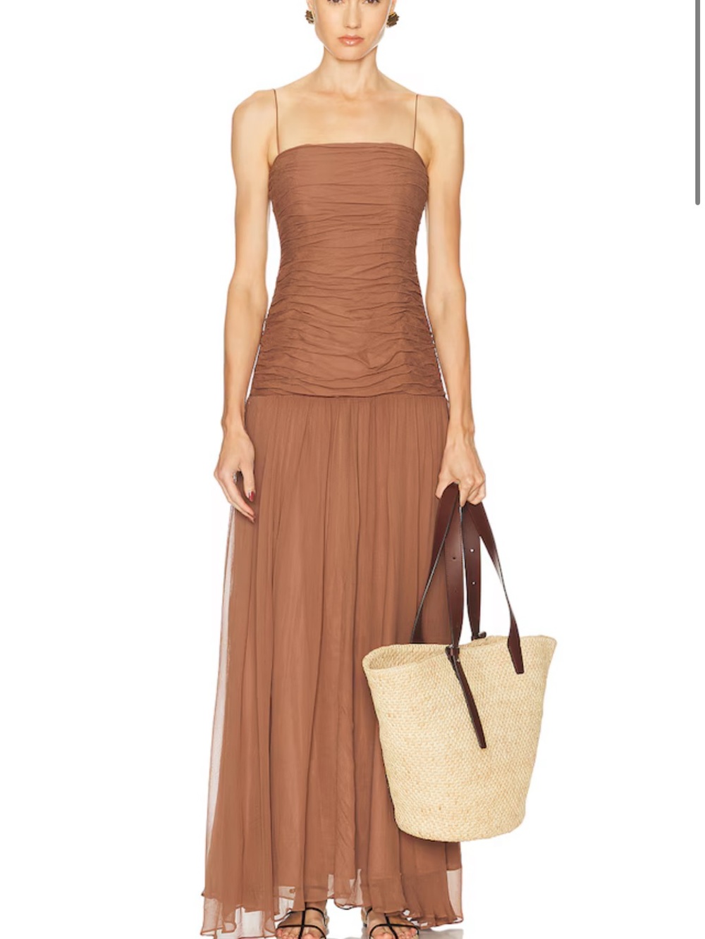 Staud Dalton Maxi Dress in Mocha